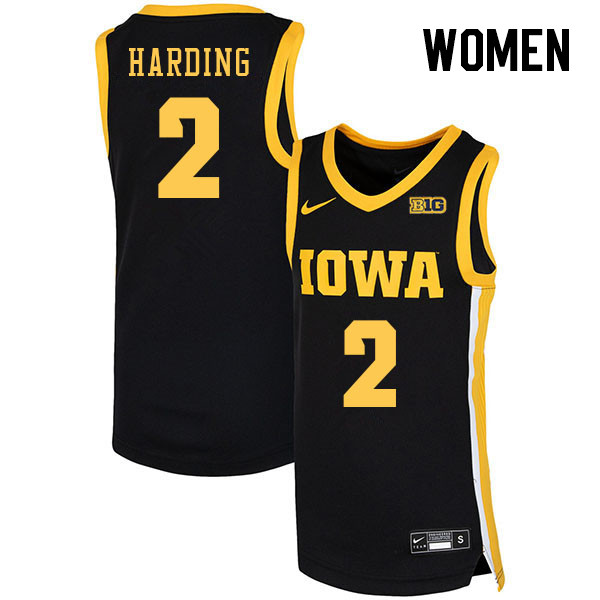 Women #2 Brock Harding Iowa Hawkeyes College Basketball Jerseys Stitched Sale-Black